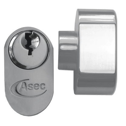 ASEC 5-Pin Oval Key & Turn Cylinder 60mm 30/T30 25/10/T25 Keyed To Differ - Nickel Plated