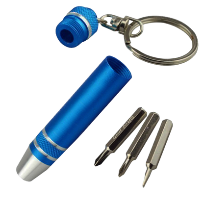 ASEC Mini Screwdriver Keyring Set 12 Per Card - Assorted Colours