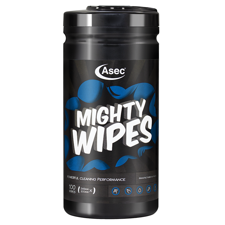 ASEC Mighty Wipes - Heavy Duty Hand & Surface Wipes Tub of 100 Wipes