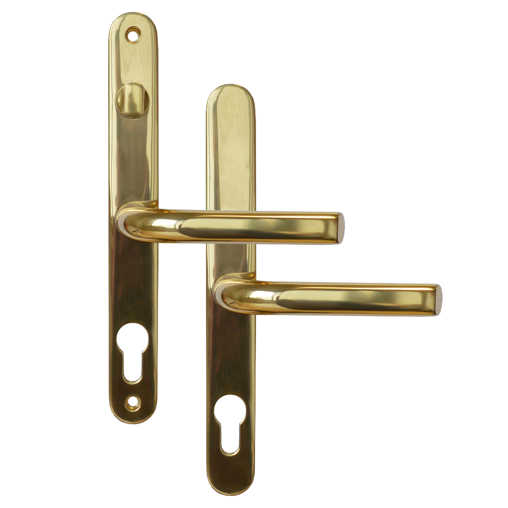 ASEC 68mm Lever UPVC Door Furniture With Snib Polished Gold