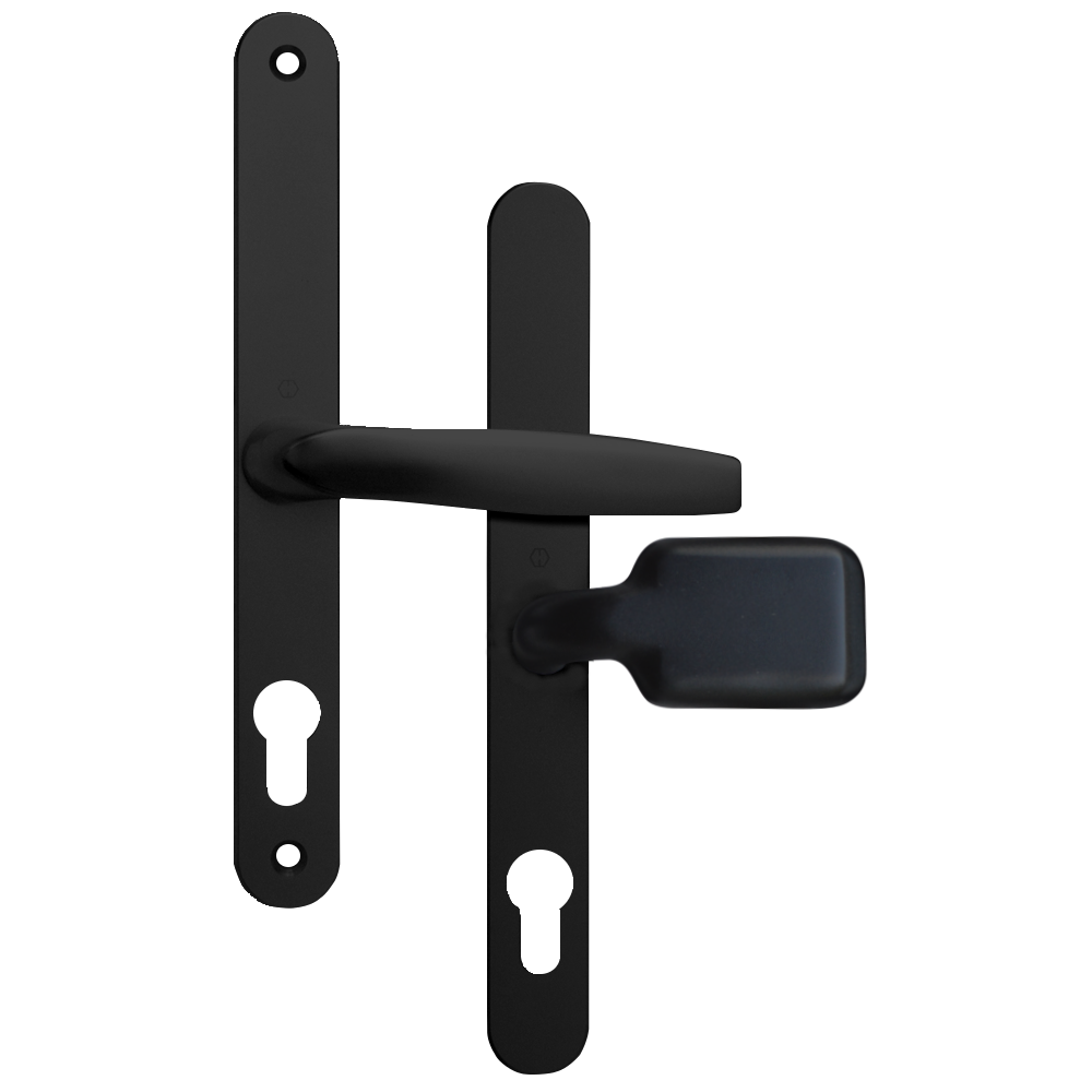 ASEC 68mm Lever Pad UPVC Door Furniture With Snib Black