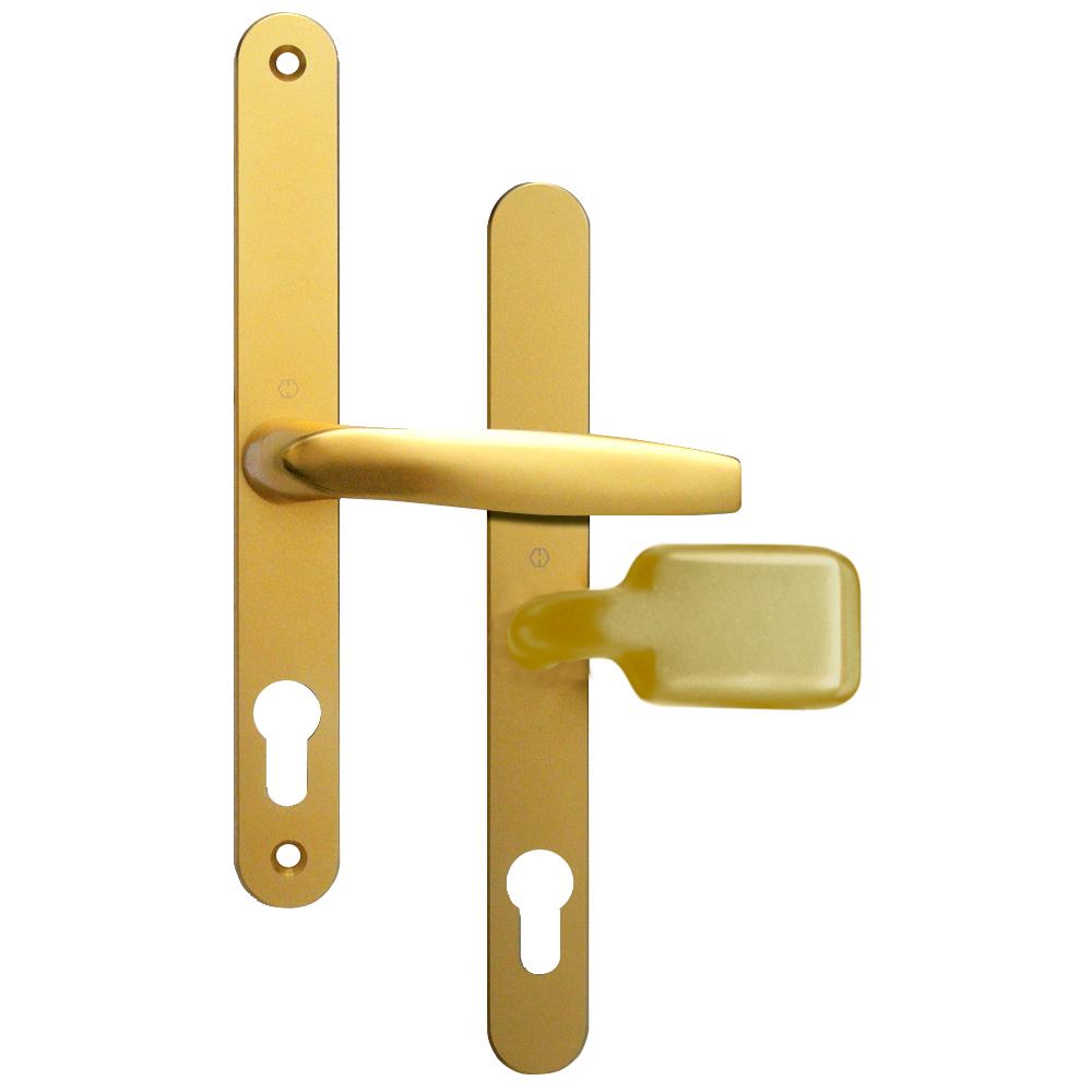 ASEC 68mm Lever Pad UPVC Door Furniture With Snib Polished Gold