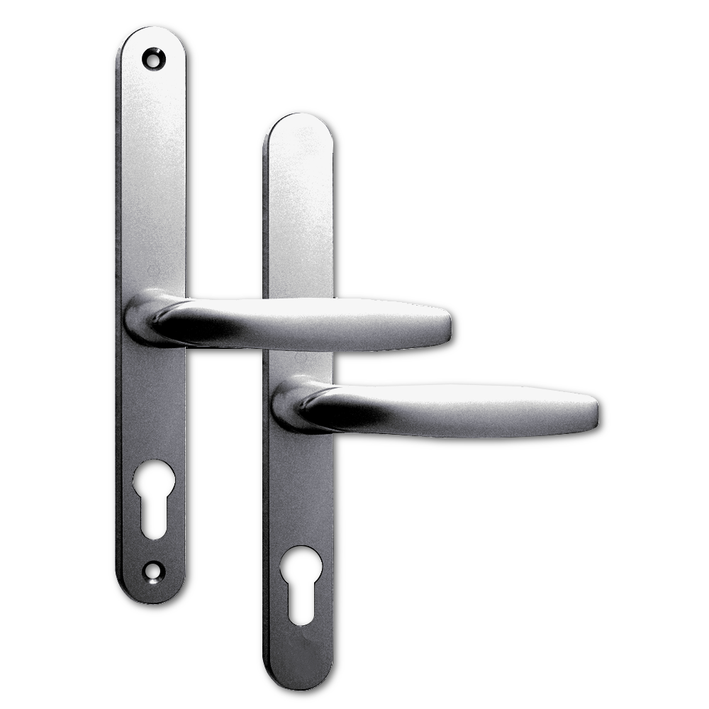 ASEC 68mm Lever UPVC Door Furniture No Snib Polished Silver