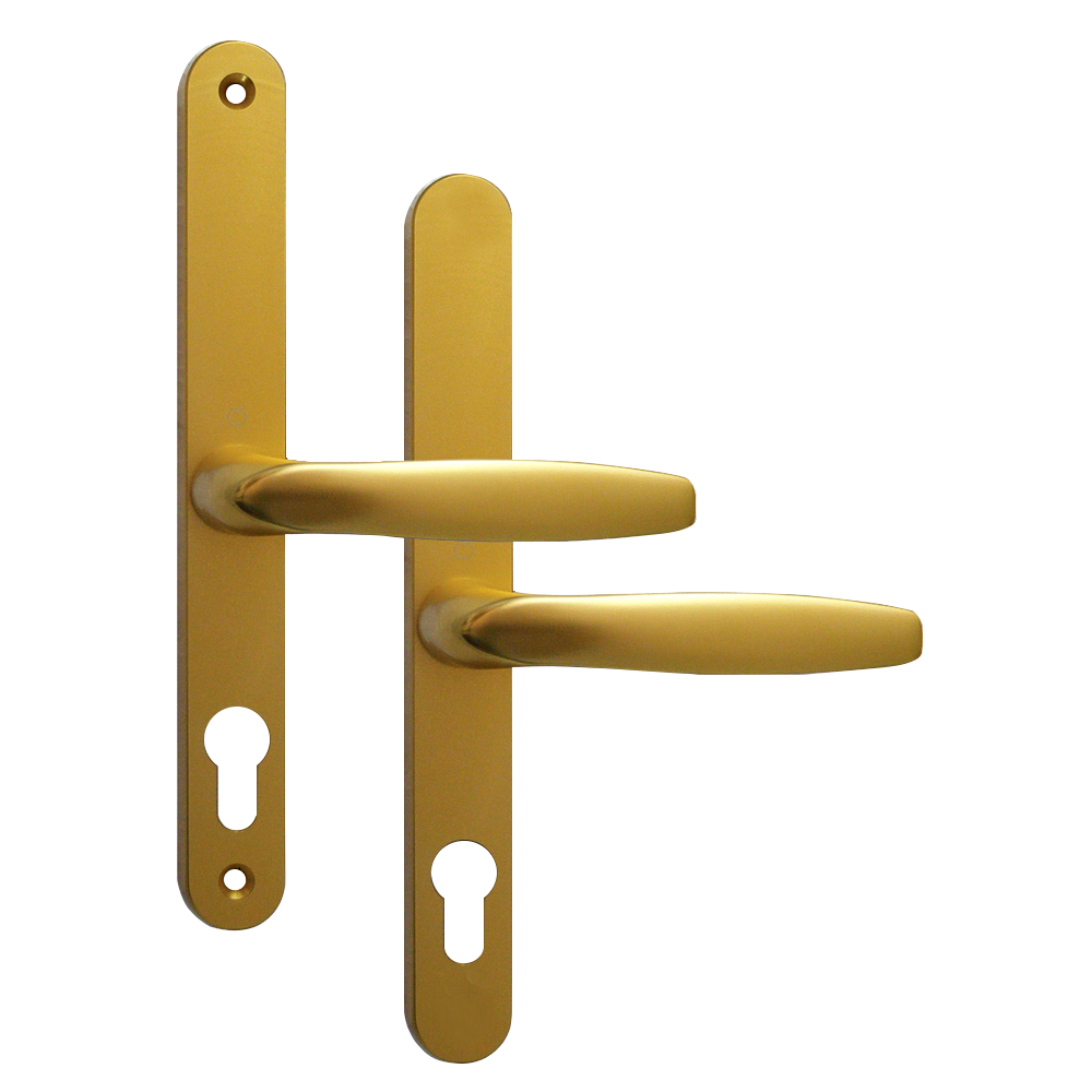 ASEC 68mm Lever UPVC Door Furniture No Snib Polished Gold