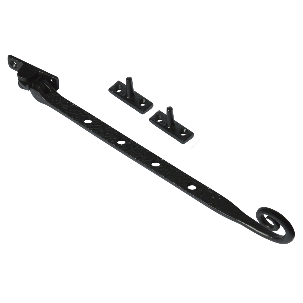 ASEC Antique Style Casement Stay 250mm - Black