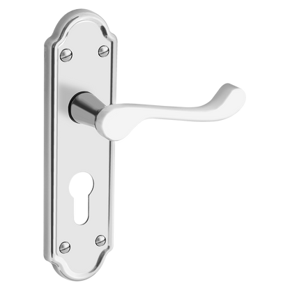 ASEC URBAN San Francisco Euro Lever on Plate Door Furniture Pro - Satin Nickel