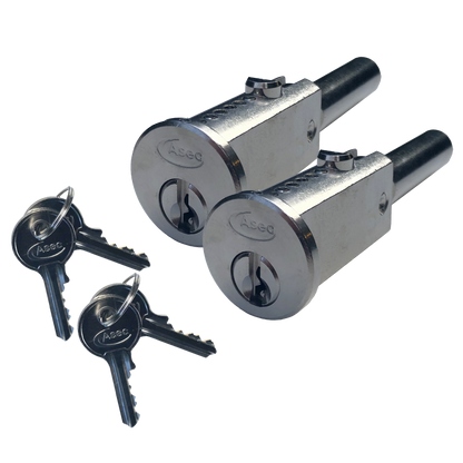 Asec Round Faced Bullet Lock SC Keyed Alike Pair A - Nickel Plated