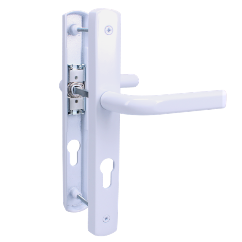 ASEC 70 Lever/Lever Door Furniture To Suit Ferco - 245mm Backplate White