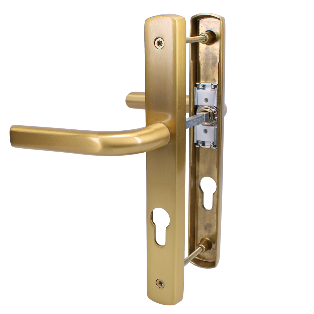 ASEC 70 Lever/Lever Door Furniture To Suit Ferco - 245mm Backplate Brushed Gold