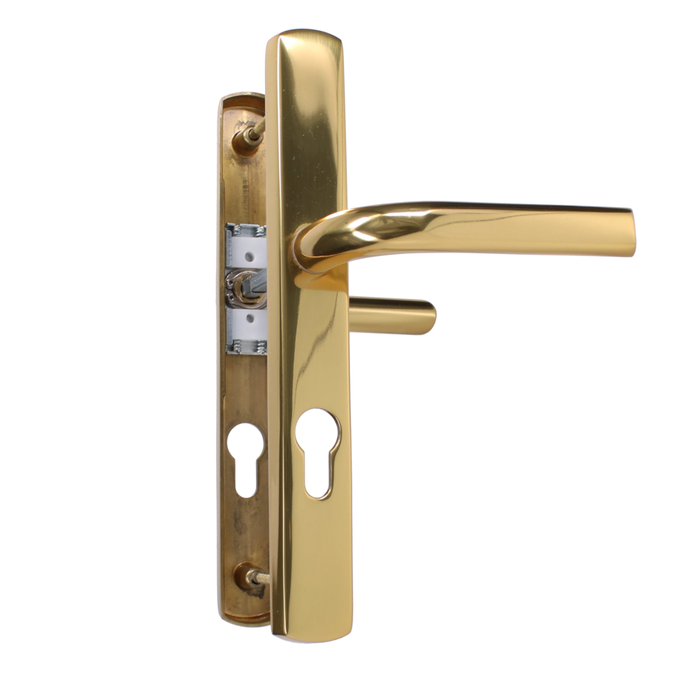 ASEC 70 Lever/Lever Door Furniture To Suit Ferco - 245mm Backplate Polished Gold