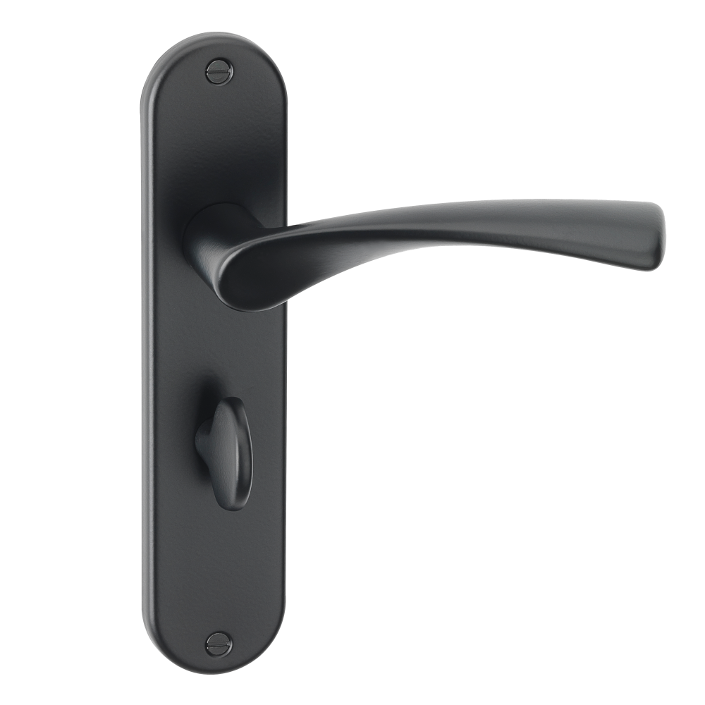 ASEC URBAN Miami Bathroom Lever on Plate Door Furniture Ebony Black