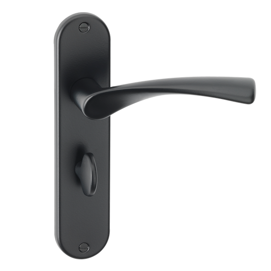 ASEC URBAN Miami Bathroom Lever on Plate Door Furniture Ebony Black