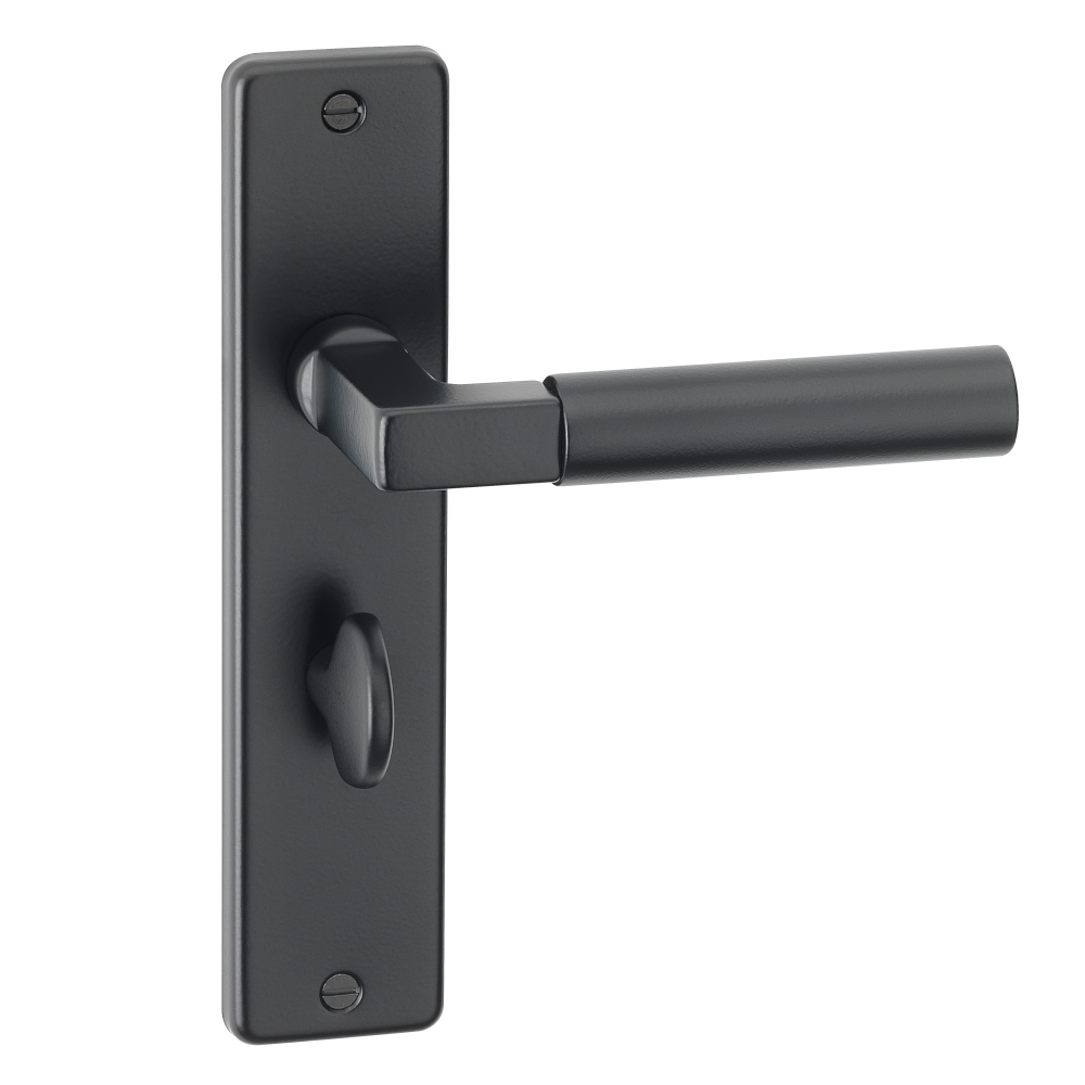 ASEC URBAN San Diego Bathroom Lever on Plate Door Furniture Ebony Black