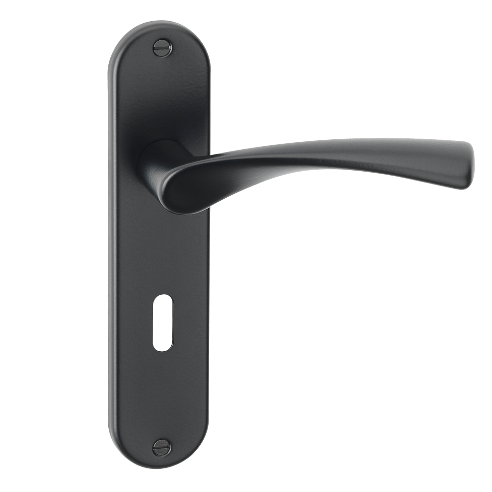 ASEC URBAN Miami Lever on Plate Lock Door Furniture Ebony Black