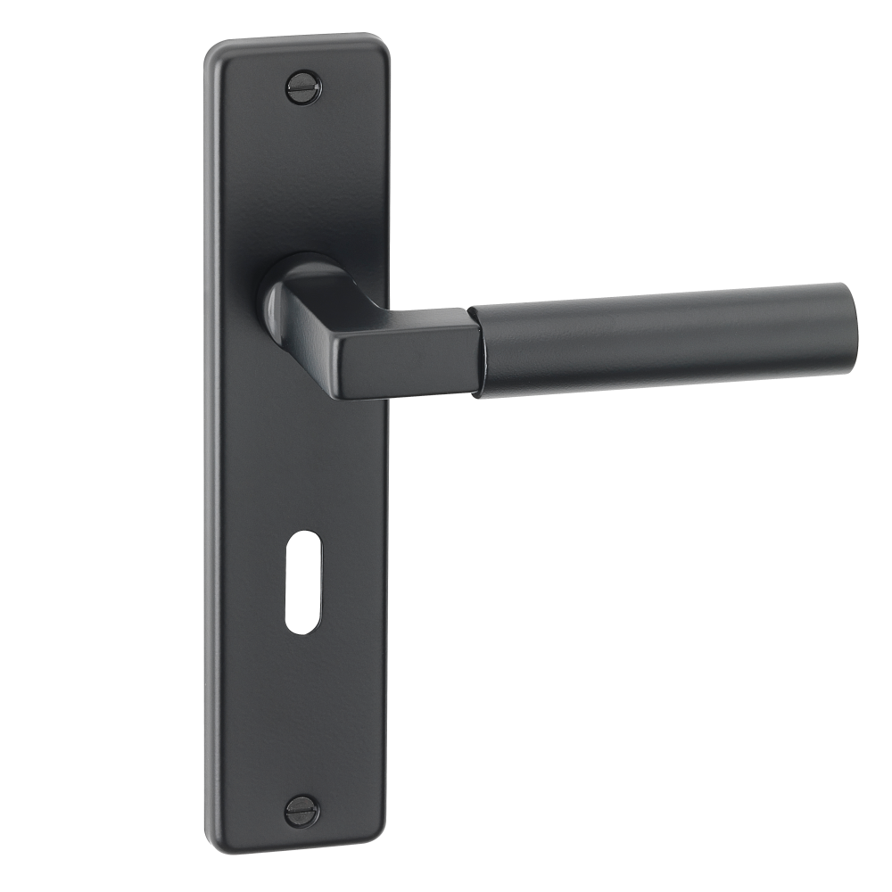 ASEC URBAN San Diego Lever on Plate Lock Door Furniture Ebony Black