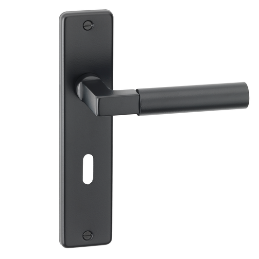 ASEC URBAN San Diego Lever on Plate Lock Door Furniture Ebony Black