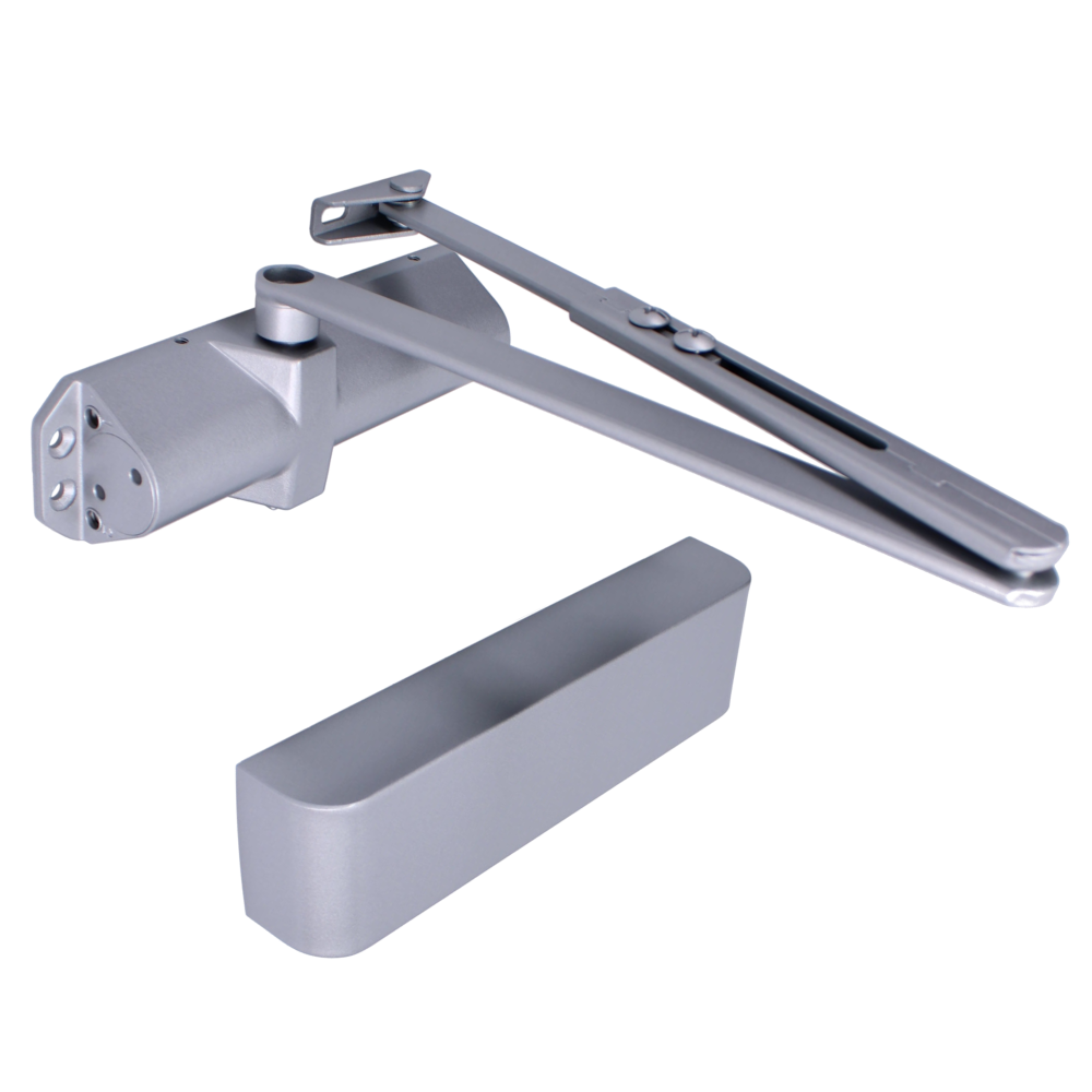 ASEC Architectural Size 2-4 Door Closer CE/UKCA FD120 C/W Cover & Arm Silver