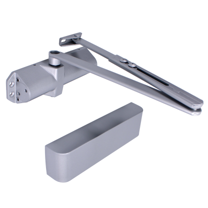 ASEC Architectural Size 2-4 Door Closer CE/UKCA FD120 C/W Cover & Arm Silver