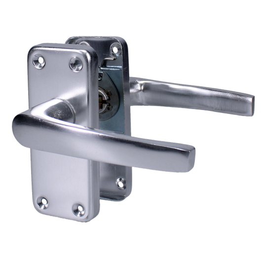 ASEC Stafford Plate Furniture Lever Latch Handle Polished Anodised Aluminium