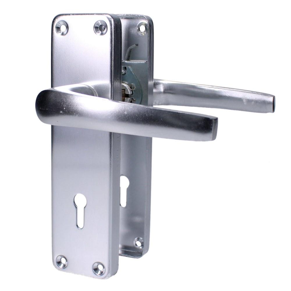 ASEC Stafford Plate Furniture Lever Lock Handle Polished Anodised Aluminium