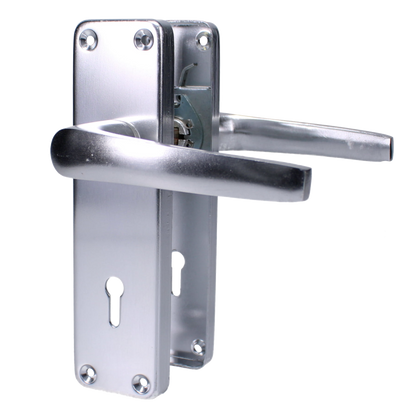 ASEC Stafford Plate Furniture Lever Lock Handle Polished Anodised Aluminium