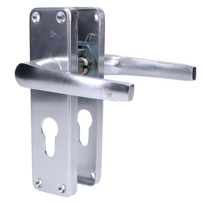 ASEC Stafford Plate Furniture Lever Euro Lock Handle Polished Anodised Aluminium