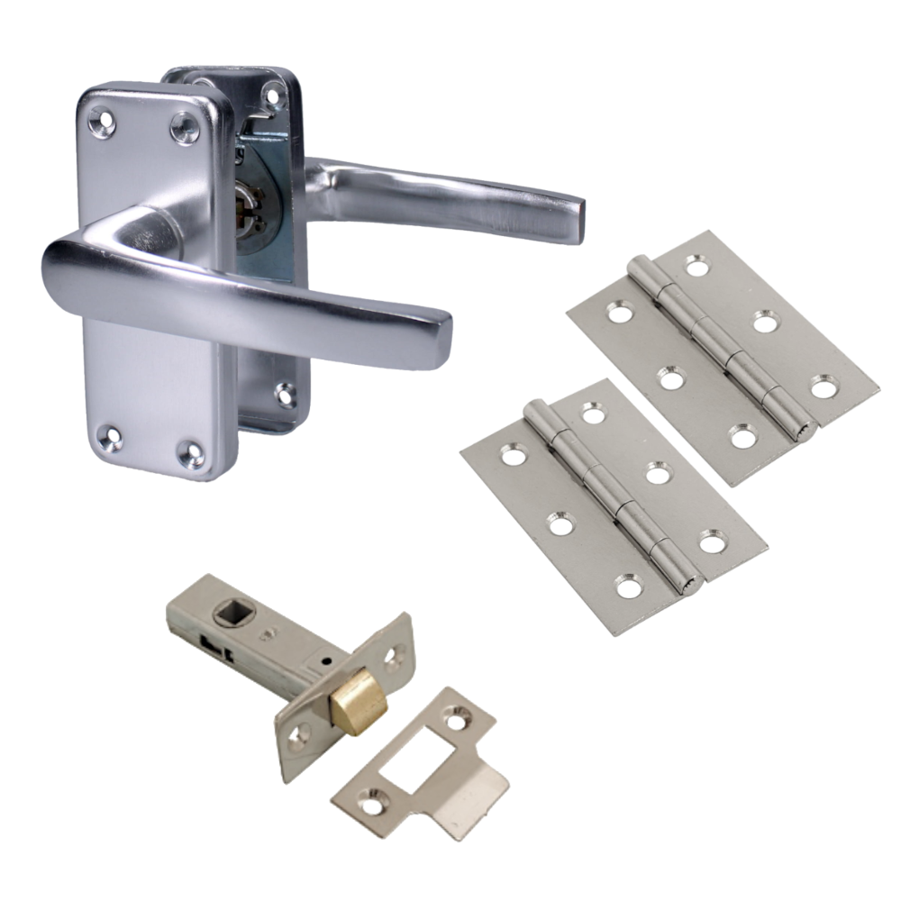 ASEC Stafford Latch Pack C/W Latch & Hinges Anodised Aluminium