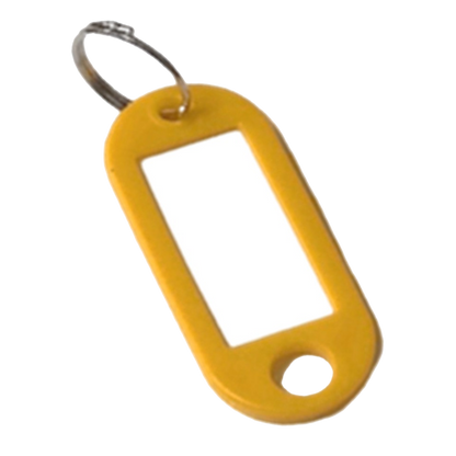 ASEC Key Name Tag Bag of 50 Single Colour Yellow