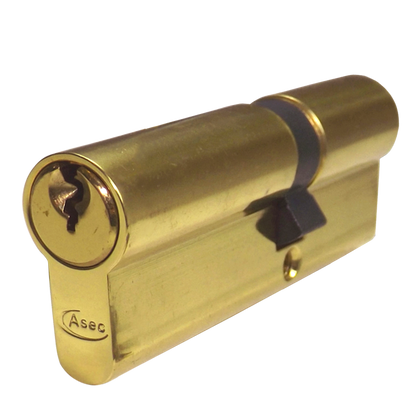 ASEC 5-Pin Euro Double Cylinder 85mm 35/50 30/10/45 Keyed To Differ - Polished Brass