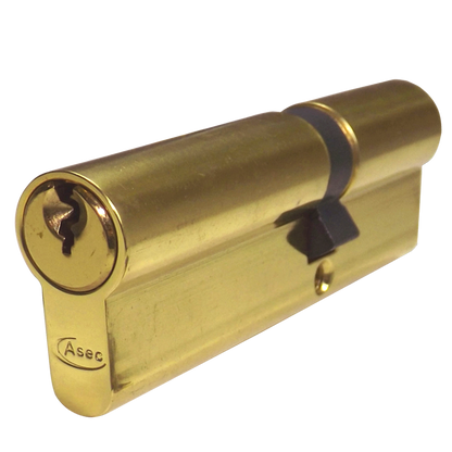 ASEC 5-Pin Euro Double Cylinder 100mm 40/60 35/10/55 Keyed To Differ - Polished Brass