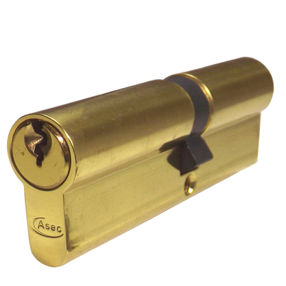 ASEC 5-Pin Euro Double Cylinder 100mm 45/55 40/10/50 Keyed To Differ - Polished Brass