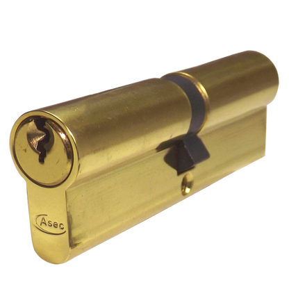 ASEC 5-Pin Euro Double Cylinder 100mm 50/50 45/10/45 Keyed To Differ - Polished Brass