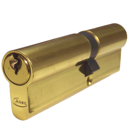 ASEC 5-Pin Euro Double Cylinder 105mm 45/60 40/10/55 Keyed To Differ - Polished Brass