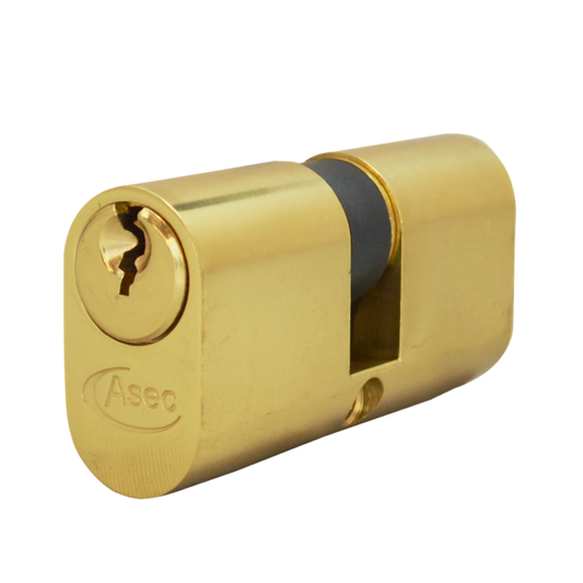 ASEC 5-Pin Oval Double Cylinder 60mm 30/30 25/10/25 Keyed To Differ - Polished Brass