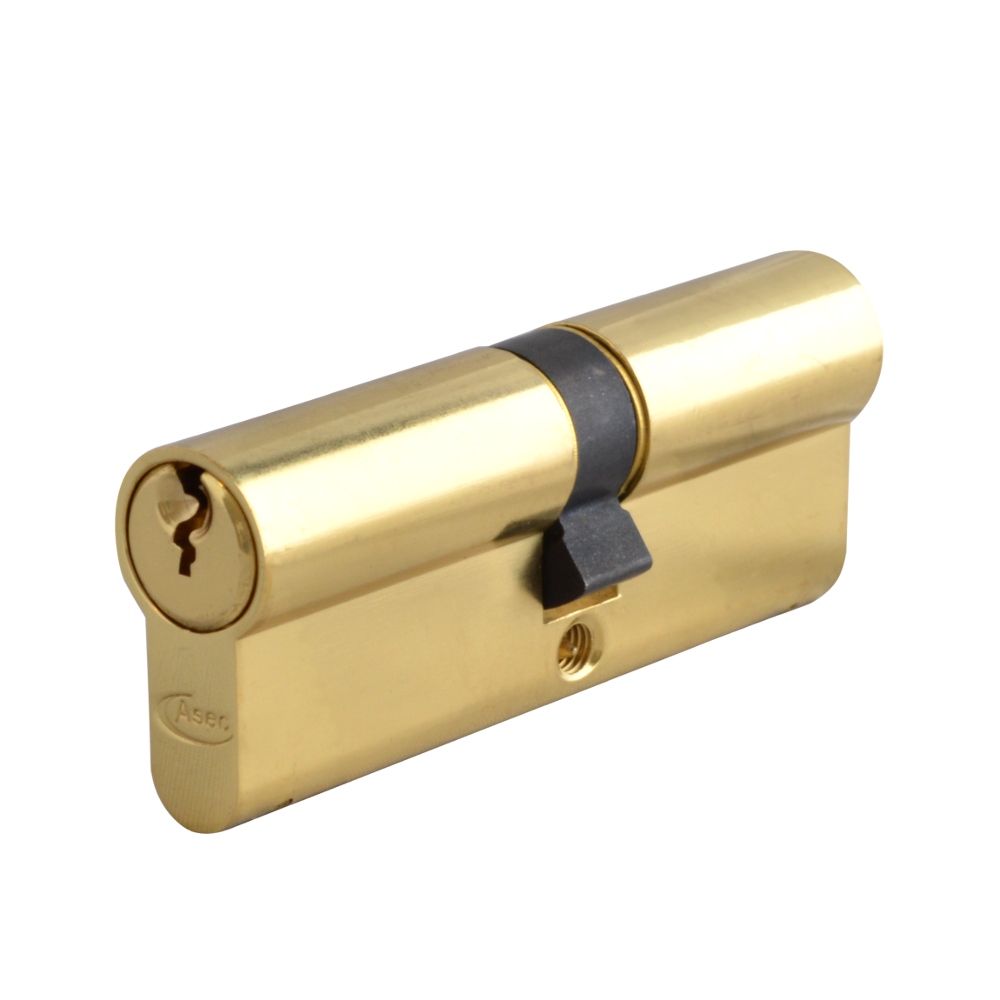 ASEC 6-Pin Euro Double Cylinder 70mm 35/35 30/10/30 Keyed To Differ - Polished Brass