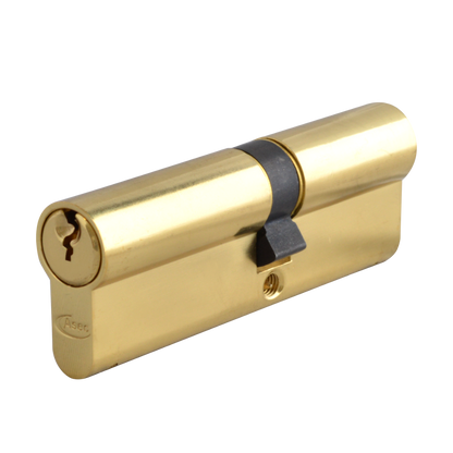 ASEC 6-Pin Euro Double Cylinder 90mm 40/50 35/10/45 Keyed To Differ - Polished Brass