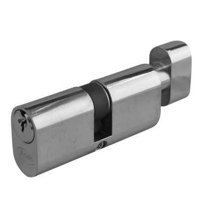 ASEC 6-Pin Oval Key & Turn Cylinder 70mm 35/T35 30/10/T30 Keyed To Differ - Nickel Plated