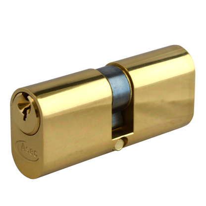 ASEC 6-Pin Oval Double Cylinder 70mm 35/35 30/10/30 Keyed To Differ - Polished Brass