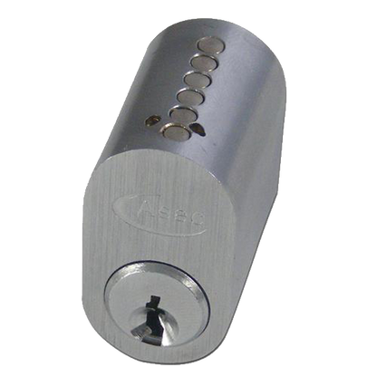 ASEC 6-Pin Scandinavian Oval External Cylinder Keyed To Differ - Satin Chrome