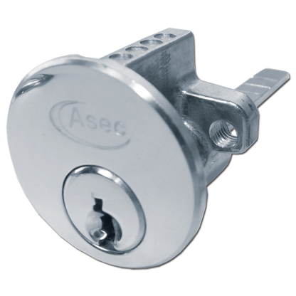 ASEC 6-Pin Rim Cylinder Keyed To Differ - Polished Chrome