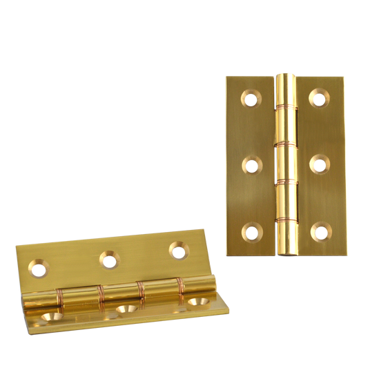 ASEC Double Steel Washer Hinge 75mm X 50mm X 2.50mm - Polished Brass