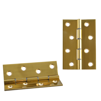 ASEC Double Steel Washer Hinge 102mm X 67mm X 4mm - Polished Brass