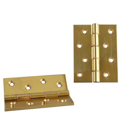 ASEC Double Steel Washer Hinge 102mm X 75mm X 4mm - Polished Brass