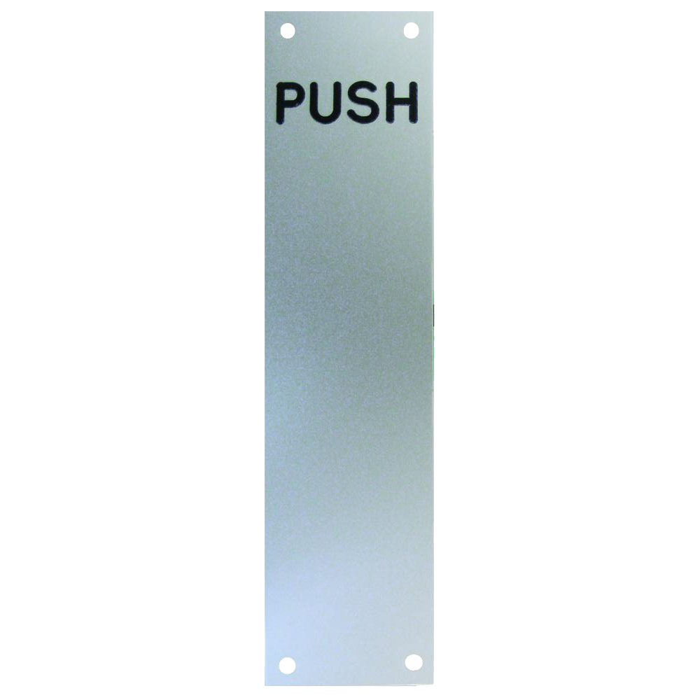 ASEC 75mm Wide Aluminium Push Finger Plate 300mm - Anodised Aluminium