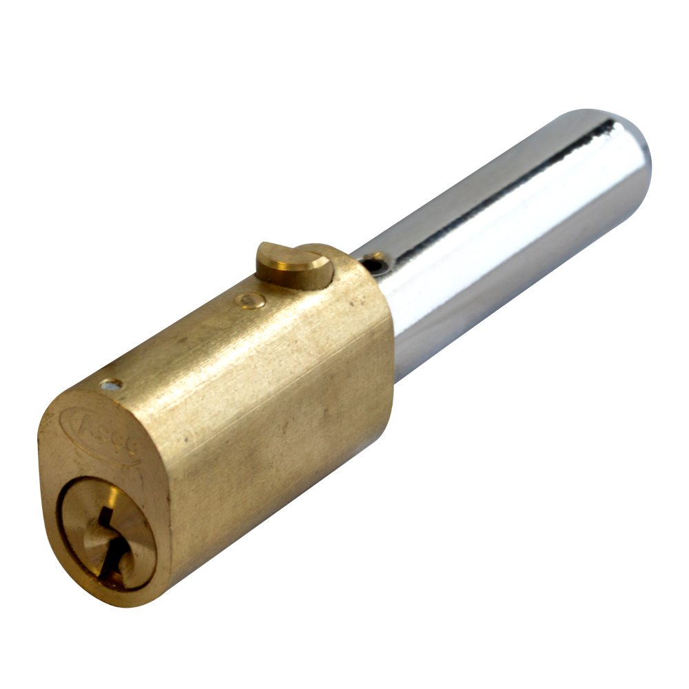 ASEC Oval Bullet Lock 55mm Keyed Alike A - Polished Brass