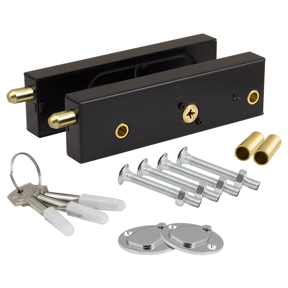 ASEC Garage Door Lock 2 Bolt Kit - Black