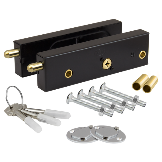 ASEC Garage Door Lock 2 Bolt Kit - Black