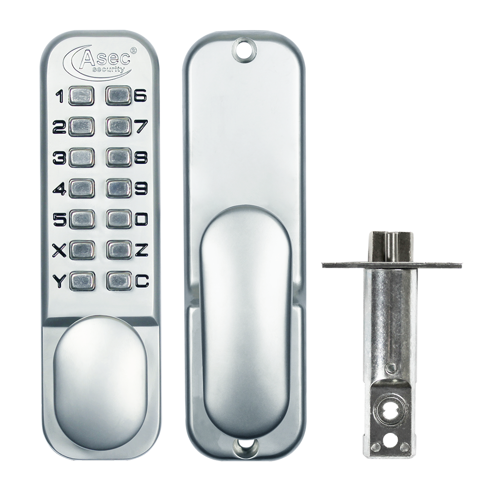 ASEC AS2300 Series Digital Lock With Optional Holdback Satin Chrome