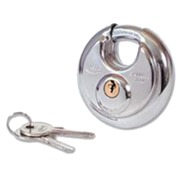 ASEC Discus Padlock Keyed Alike - Chrome Plated