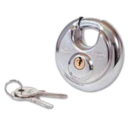 ASEC Discus Padlock Keyed Alike - Chrome Plated